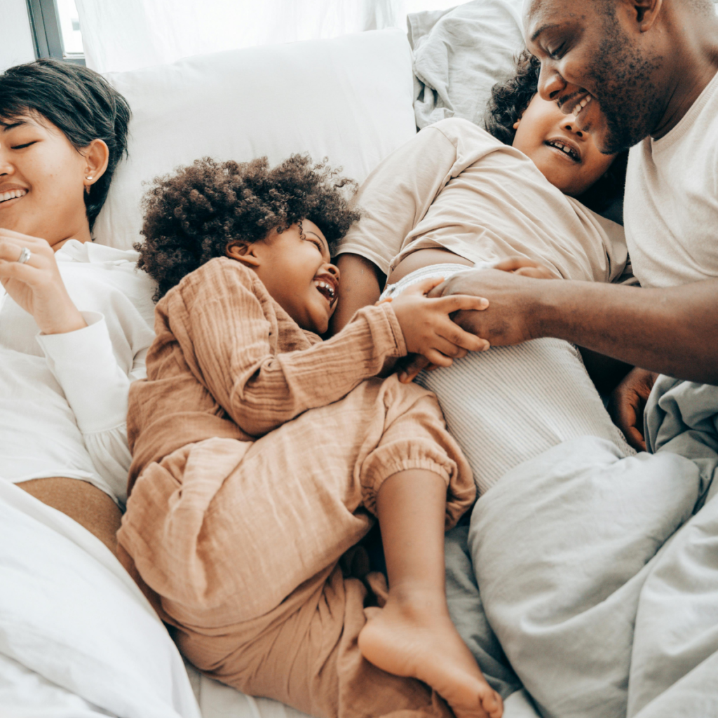 Image of a happy family, filled with love, care and emotional support