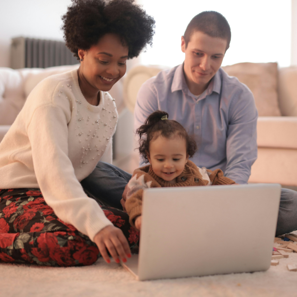 Image of a parent pouring love and care and emotional support to their little daughter 